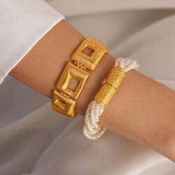 Telkari Kilitli İnci Bileklik - Sarraf Kuyumculuk